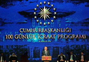 Cumhurbakan Erdoan, 100 gnlk icraat programn aklad