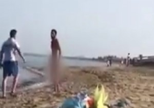 KKTC Plajda Çırılçıplak Dolaşan Adam Göz altında