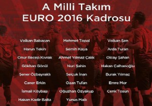 A Milli Takm n Euro 2016 Kadrosu Akland
