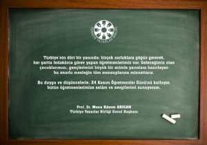 Trkiye Yazarlar Birlii Genel Bakan Arcan dan  retmenler Gn Mesaj