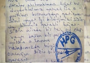 PKK Erzurum da Mhrl Tehdit Mektubu Gnderdi