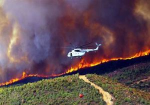 Helikopter grmek iin orman yakmlar 