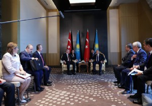 Erdoan, Kazakistann Kurucu Cumhurbakan Nazarbayev ile grt